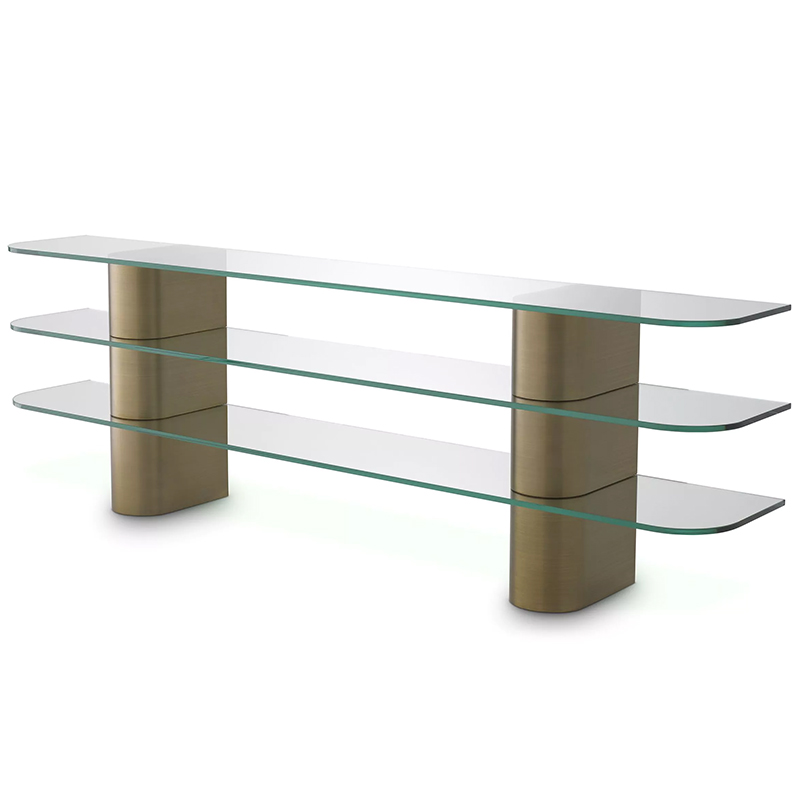 Консоль Eichholtz Console Table Lunden Прозрачное Стекло Латунь Консоль Eichholtz Console Table Lunden Прозрачное Стекло Латунь в Грозном | Loft Concept
