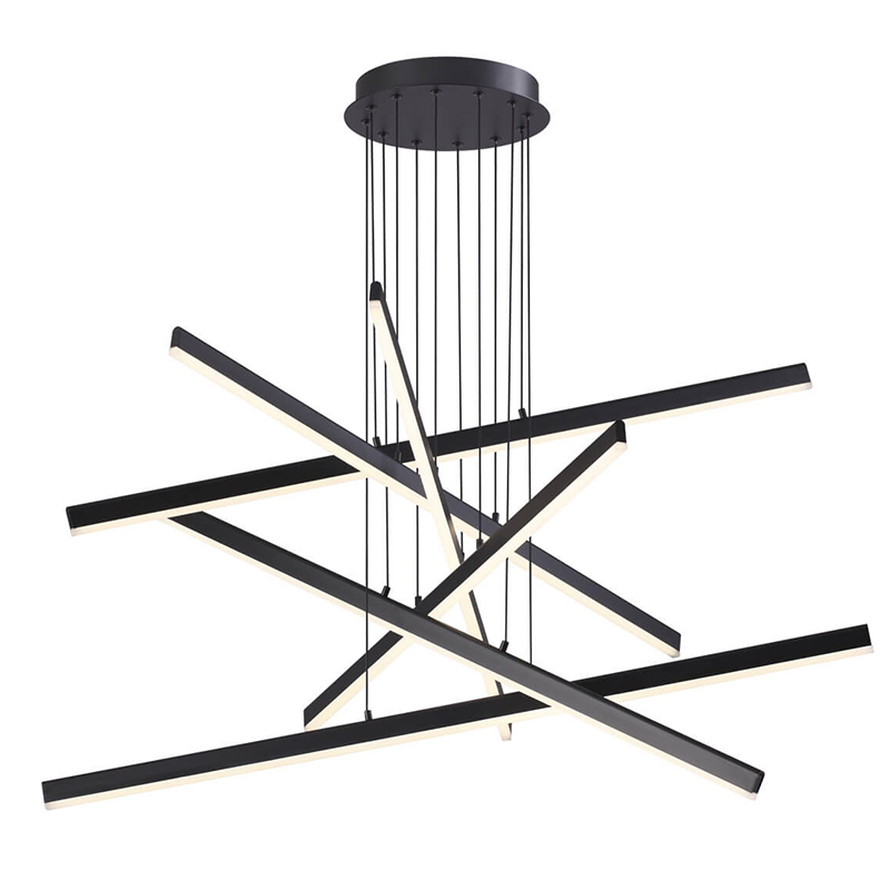Люстра Rolf Six Black Lines Chandelier Черный Люстра Rolf Six Black Lines Chandelier Черный в Грозном | Loft Concept