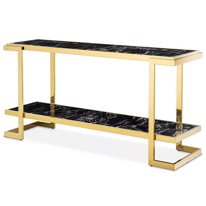 Консоль Eichholtz Console Table Senato Черный Мрамор Nero Глянцевое золото Консоль Eichholtz Console Table Senato Черный Мрамор Nero Глянцевое золото в Грозном | Loft Concept