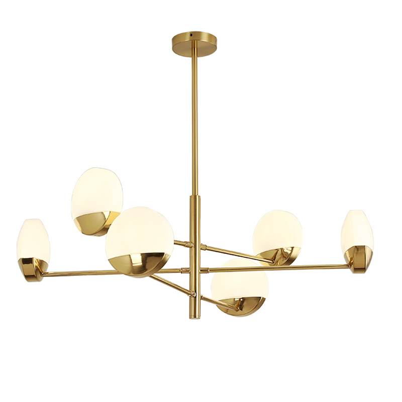 Люстра Perla Chandelier Глянцевое золото Белый Люстра Perla Chandelier Глянцевое золото Белый в Грозном | Loft Concept