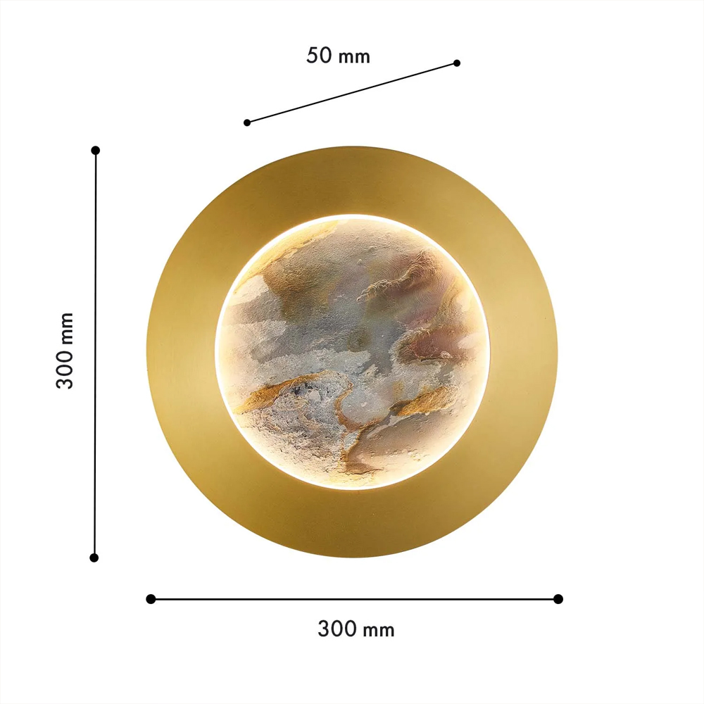 Бра в форме диска цвета латунь Brass Borders в Грозном