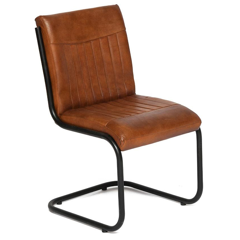 Стул из кожи буйвола Industrial leather chair Коричневый Черный Стул из кожи буйвола Industrial leather chair Коричневый Черный в Грозном | Loft Concept