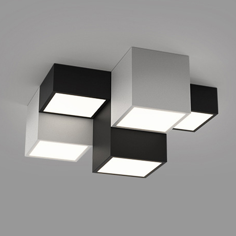 Комбинация из 5-ти геометрических потолочных светильников Five Geometric Lamps Черный Белый Комбинация из 5-ти геометрических потолочных светильников Five Geometric Lamps Черный Белый в Грозном | Loft Concept