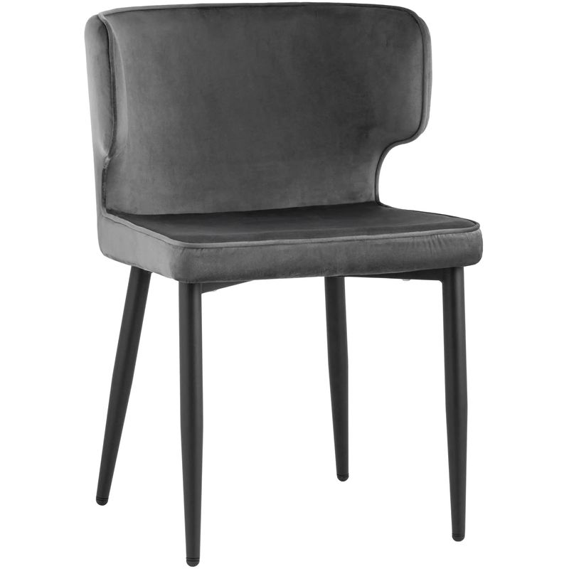 Стул Mateo Chair Серый Велюр Серый Черный Стул Mateo Chair Серый Велюр Серый Черный в Грозном | Loft Concept