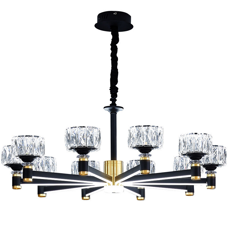 Дизайнерская Люстра 10 хрустальных плафонов Crystal Shades Chandelier Черный Дизайнерская Люстра 10 хрустальных плафонов Crystal Shades Chandelier Черный в Грозном | Loft Concept