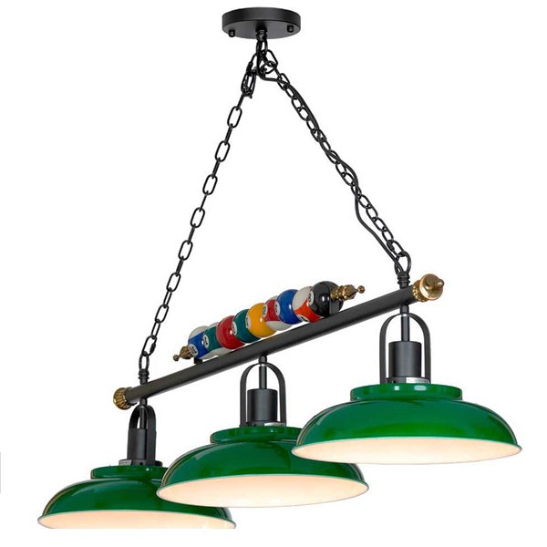Светильник для бильярда Billiards Light Line 3 Черный Зеленый Светильник для бильярда Billiards Light Line 3 Черный Зеленый в Грозном | Loft Concept