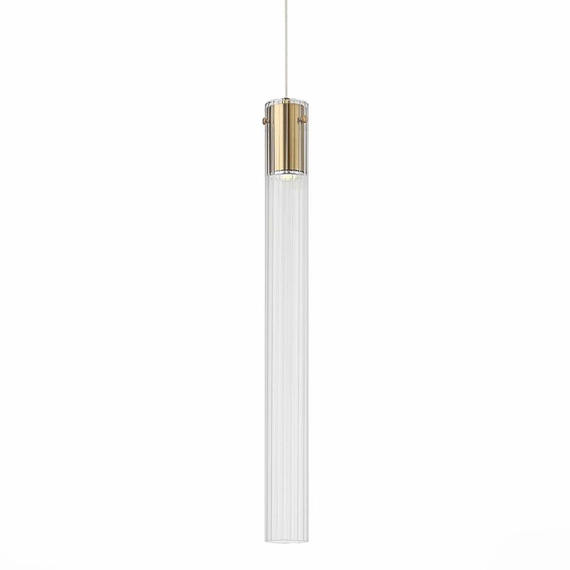 Подвесной светильник Jenae Glass Tube 65 Латунь Прозрачный Подвесной светильник Jenae Glass Tube 65 Латунь Прозрачный в Грозном | Loft Concept