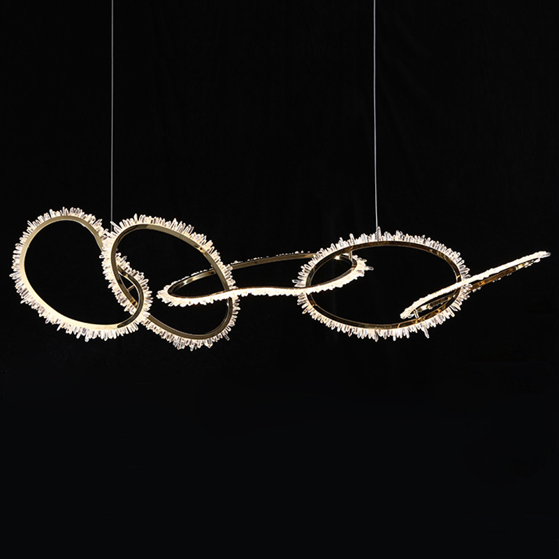 Люстра Chain Quartz Rings Crystal Chandelier Глянцевое золото Прозрачное Стекло Люстра Chain Quartz Rings Crystal Chandelier Глянцевое золото Прозрачное Стекло в Грозном | Loft Concept