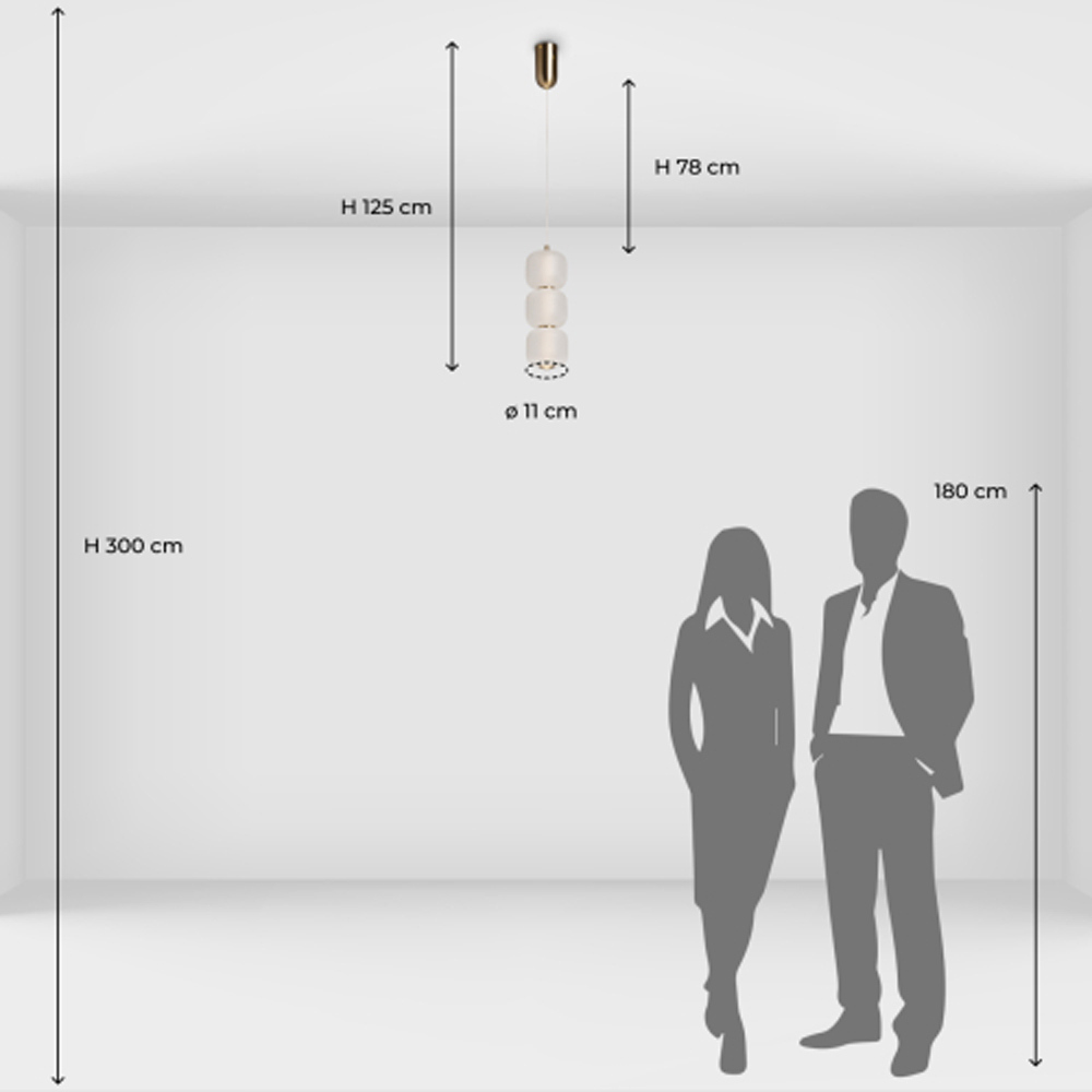 Подвесной светильник с 3-мя округлыми матовыми плафонами из белого стекла Golden Swirl в Грозном