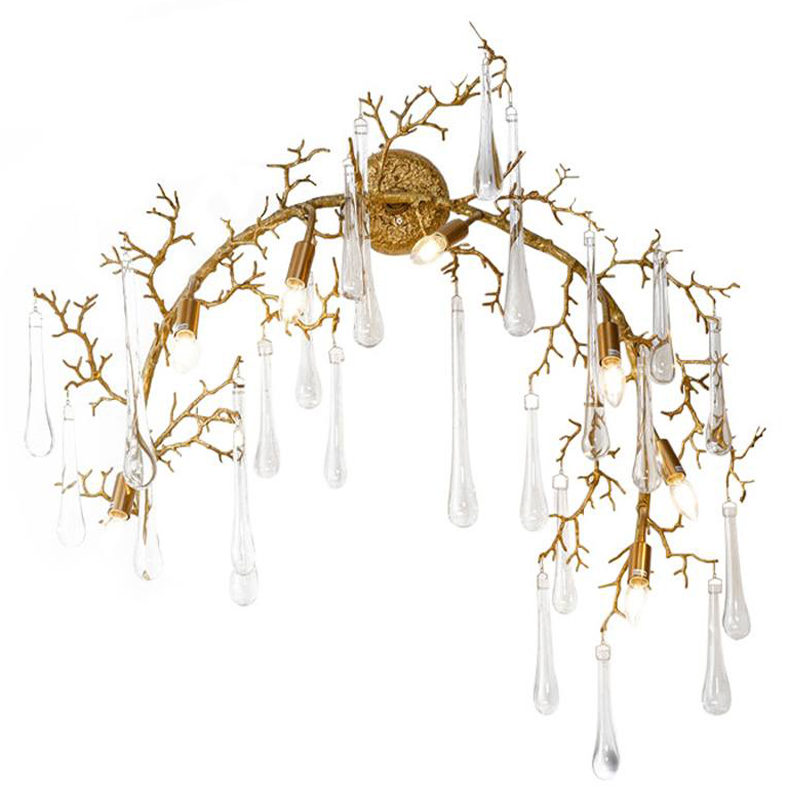 Бра Droplet Branch Gold Wall Lamp Золотой Прозрачное Стекло Бра Droplet Branch Gold Wall Lamp Золотой Прозрачное Стекло в Грозном | Loft Concept