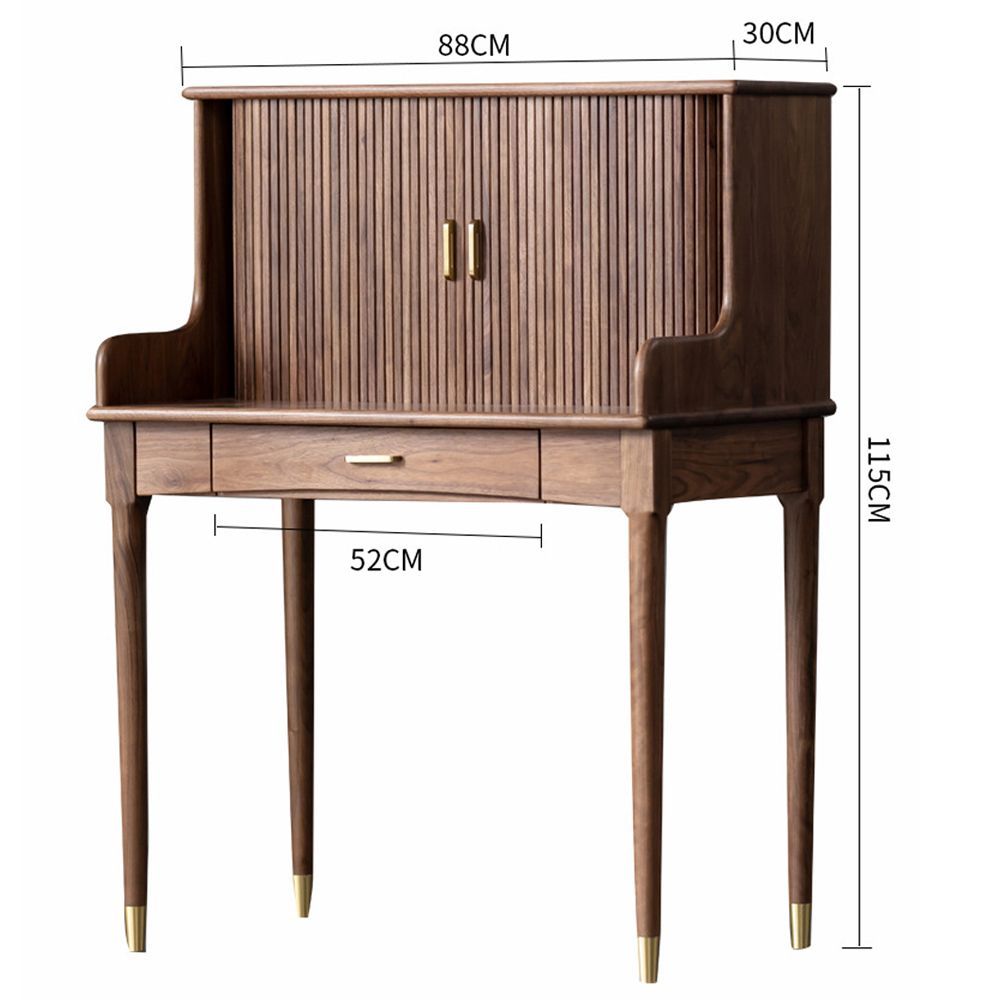 Туалетный стол деревянный с ящиком и зеркалом Moon Walnut Furniture в Грозном