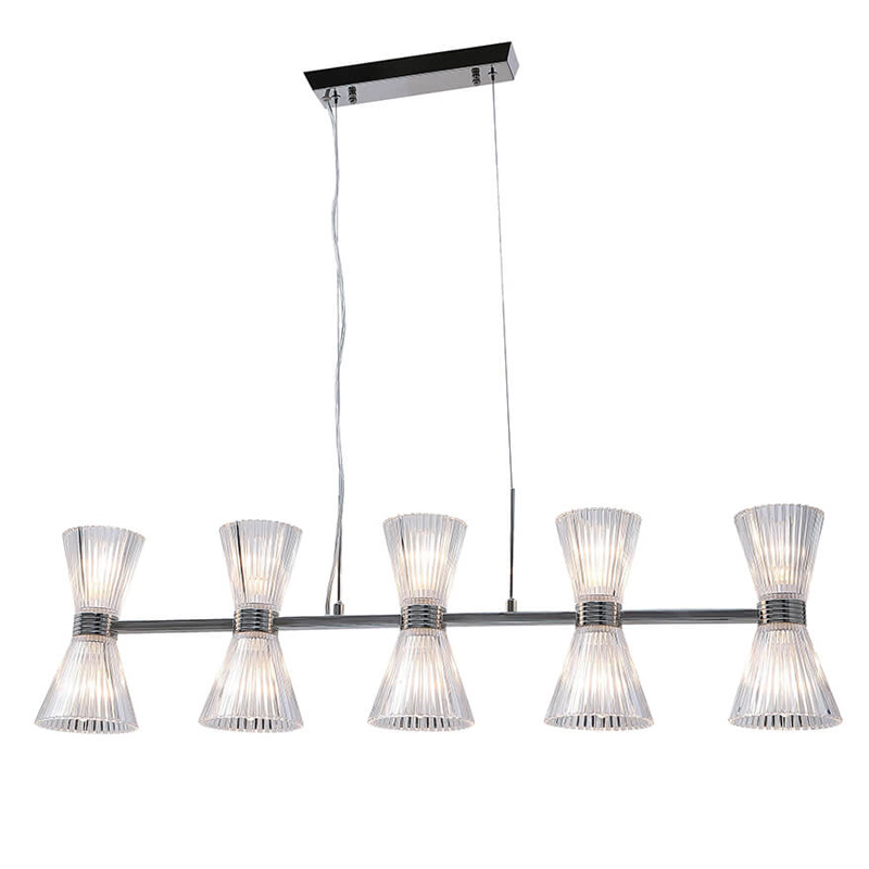 Люстра Glass Horn Light matt nickel 10 Прозрачное Стекло Никель Сатин Люстра Glass Horn Light matt nickel 10 Прозрачное Стекло Никель Сатин в Грозном | Loft Concept