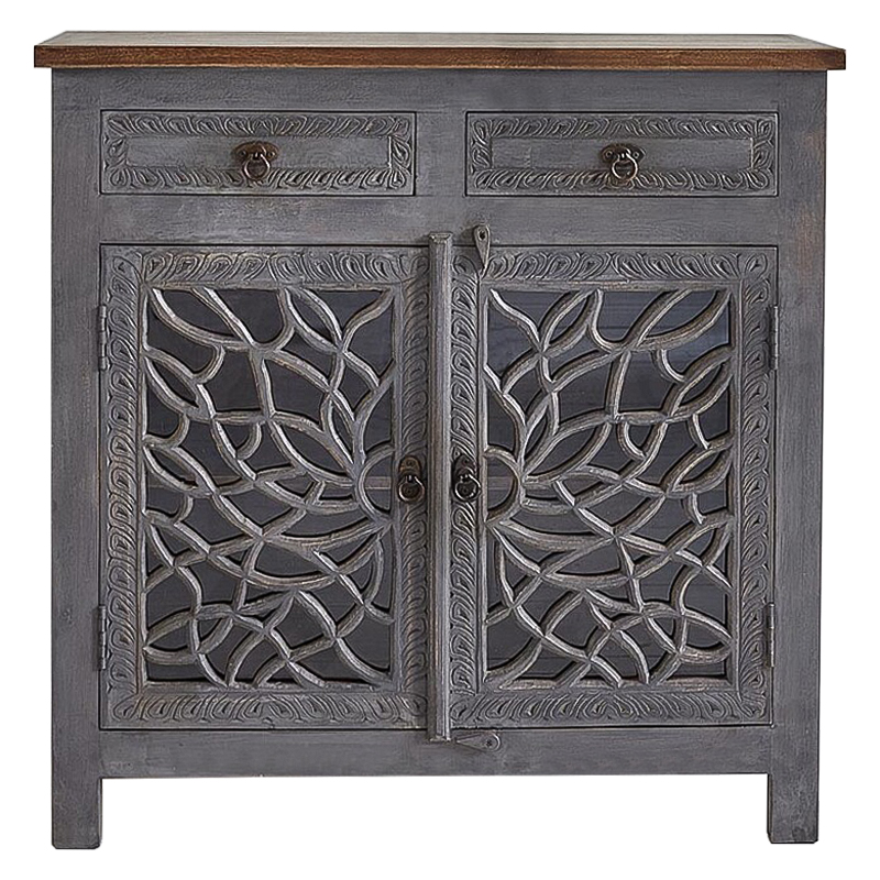 Комод Indian Antique White Furniture Chest of Drawers Rupa серый Серый Коричневый Прозрачное Стекло Комод Indian Antique White Furniture Chest of Drawers Rupa серый Серый Коричневый Прозрачное Стекло в Грозном | Loft Concept