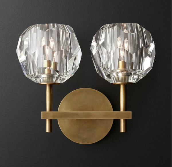 Бра Бра RH Boule de Cristal Double Sconce Brass Латунь Бра Бра RH Boule de Cristal Double Sconce Brass Латунь в Грозном | Loft Concept