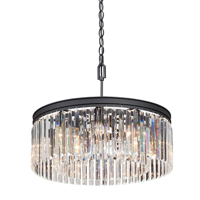Люстра RH Rhys Clear Glass Prism Round Chandelier 60 Черный матовый Прозрачное Стекло Люстра RH Rhys Clear Glass Prism Round Chandelier 60 Черный матовый Прозрачное Стекло в Грозном | Loft Concept