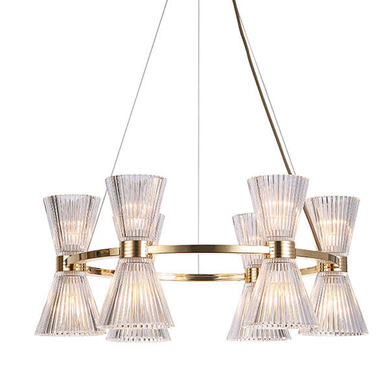 Люстра Glass Horn Light gold 65 Глянцевое золото Прозрачное Стекло Люстра Glass Horn Light gold 65 Глянцевое золото Прозрачное Стекло в Грозном | Loft Concept