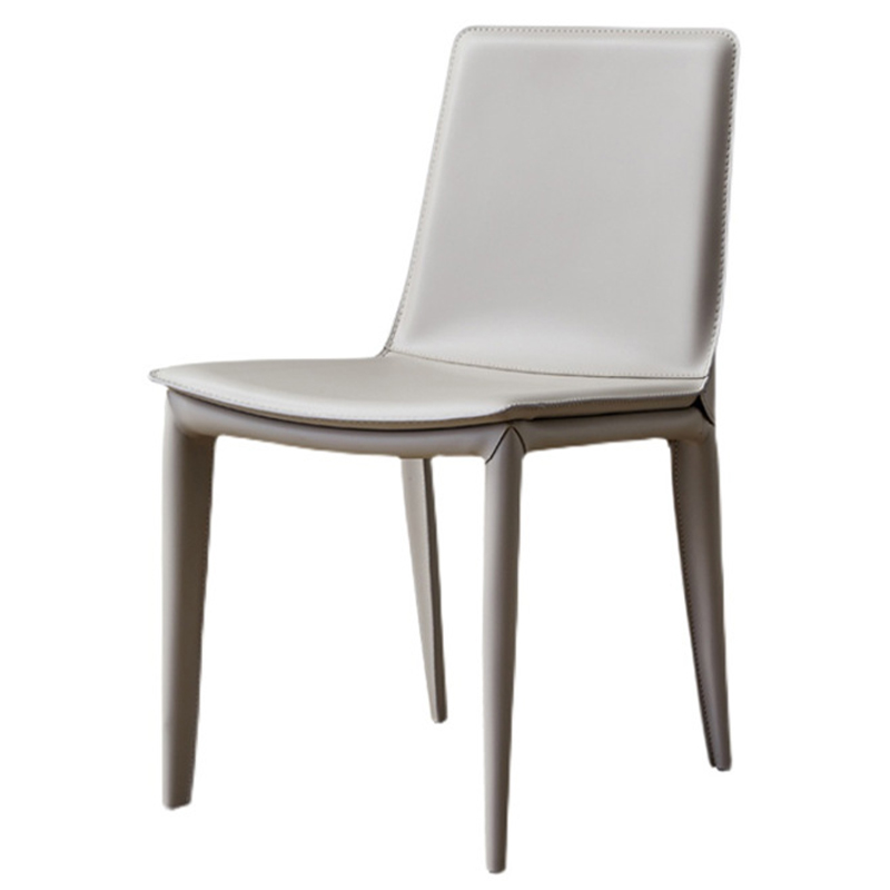 Стул с кожаной обивкой Elbert Chair White Белый Белый Стул с кожаной обивкой Elbert Chair White Белый Белый в Грозном | Loft Concept