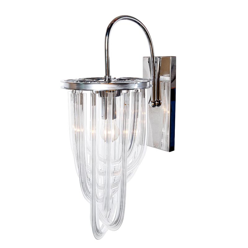 Бра Retro FROZEN GLASS Wall Lamp Chrome Хром Бра Retro FROZEN GLASS Wall Lamp Chrome Хром в Грозном | Loft Concept