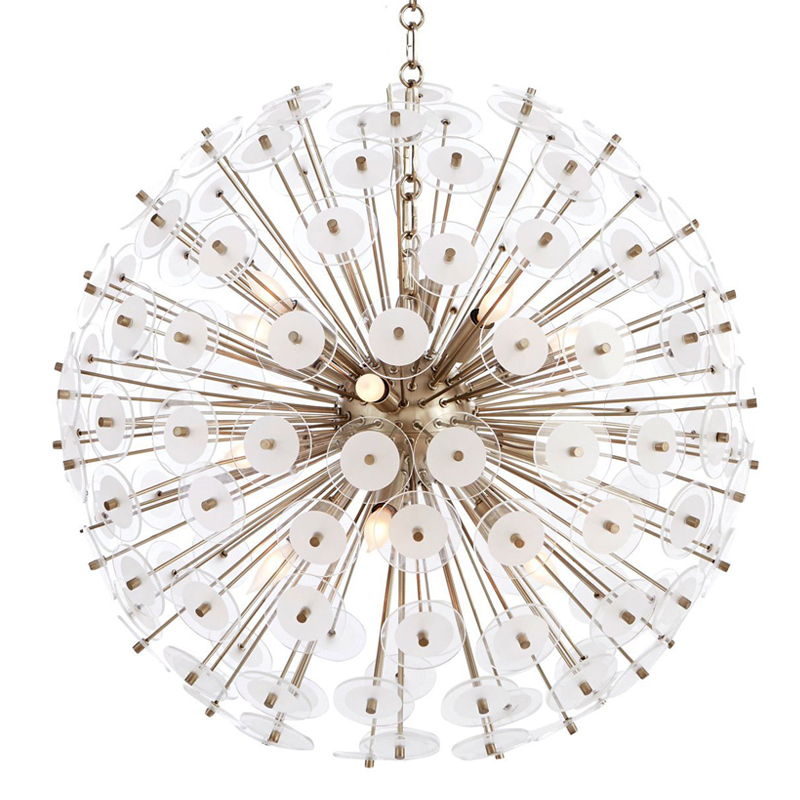Люстра White Disco Glass Sputnik Chandelier 56 Серебряный Белый Люстра White Disco Glass Sputnik Chandelier 56 Серебряный Белый в Грозном | Loft Concept