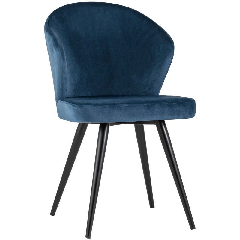 Стул Синий Бархат Volante Chair Синий Черный Стул Синий Бархат Volante Chair Синий Черный в Грозном | Loft Concept