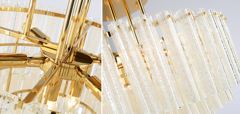 Люстра потолочная на штанге Textured Glass Chandelier Люстра потолочная на штанге Textured Glass Chandelier - Loft-Concept в Грозном