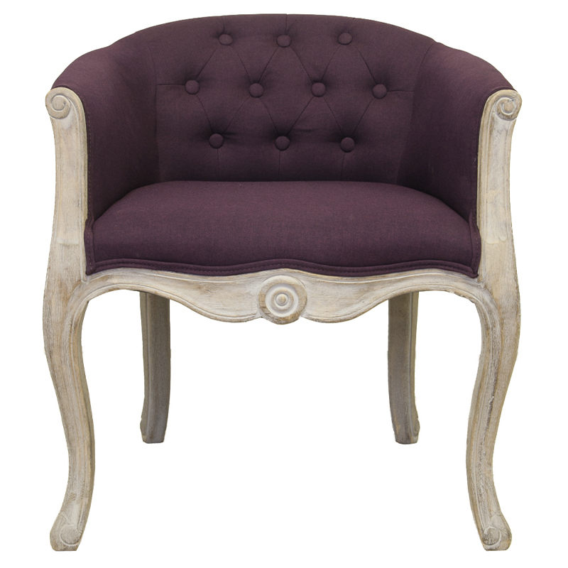 Кресло низкое в стиле прованс Louis French Armchair violet flax Фиолетовый Бежево-серый Кресло низкое в стиле прованс Louis French Armchair violet flax Фиолетовый Бежево-серый в Грозном | Loft Concept