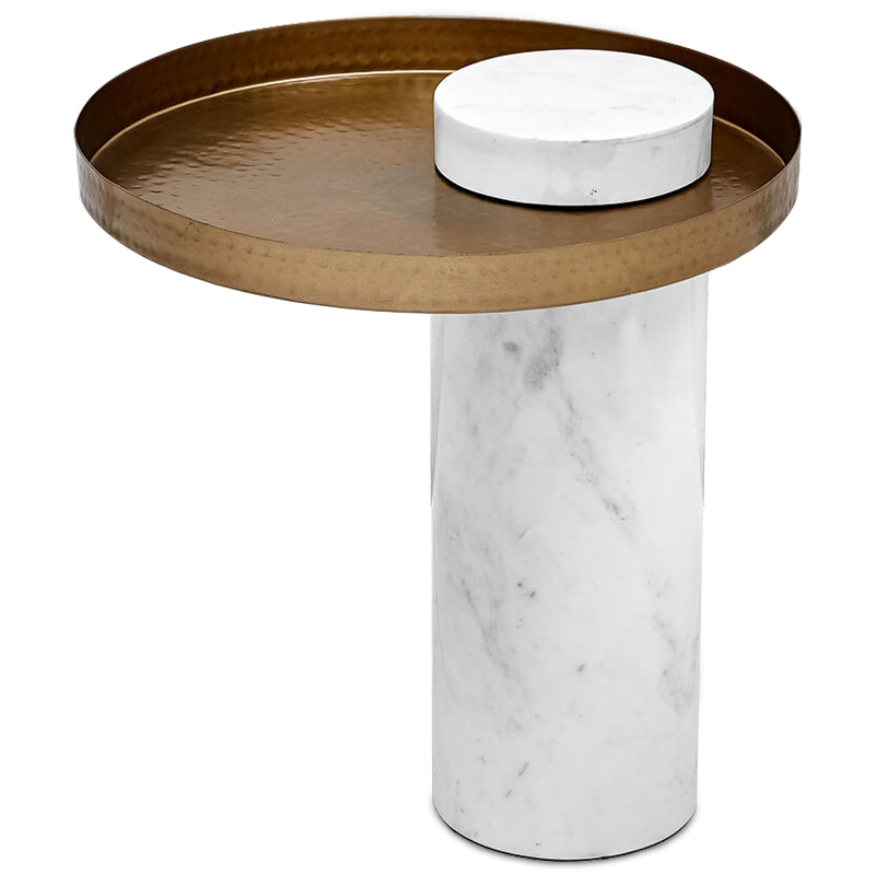 Приставной стол Parks Side Table Белый Золотой Приставной стол Parks Side Table Белый Золотой в Грозном | Loft Concept