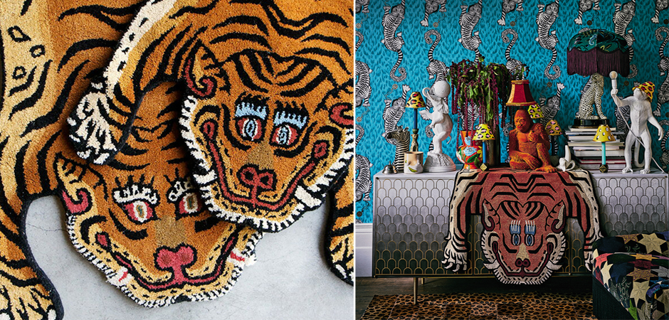 Ковер Тибетский тигр Tibetan Tiger Rug Ковер Тибетский тигр Tibetan Tiger Rug - Loft-Concept в Грозном