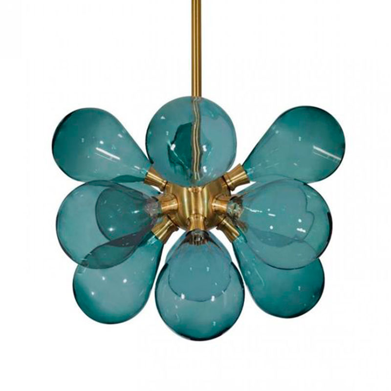 Люстра Simonet Chandelier Blue 50 см Голубой Золотой Люстра Simonet Chandelier Blue 50 см Голубой Золотой в Грозном | Loft Concept