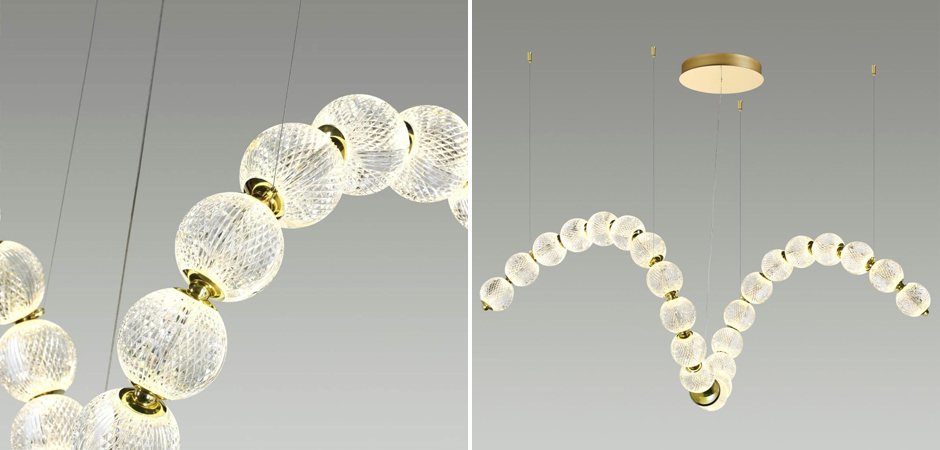 Светодиодная люстра Crystal Globule Spiral Золото Светодиодная люстра Crystal Globule Spiral Золото - Loft-Concept в Грозном
