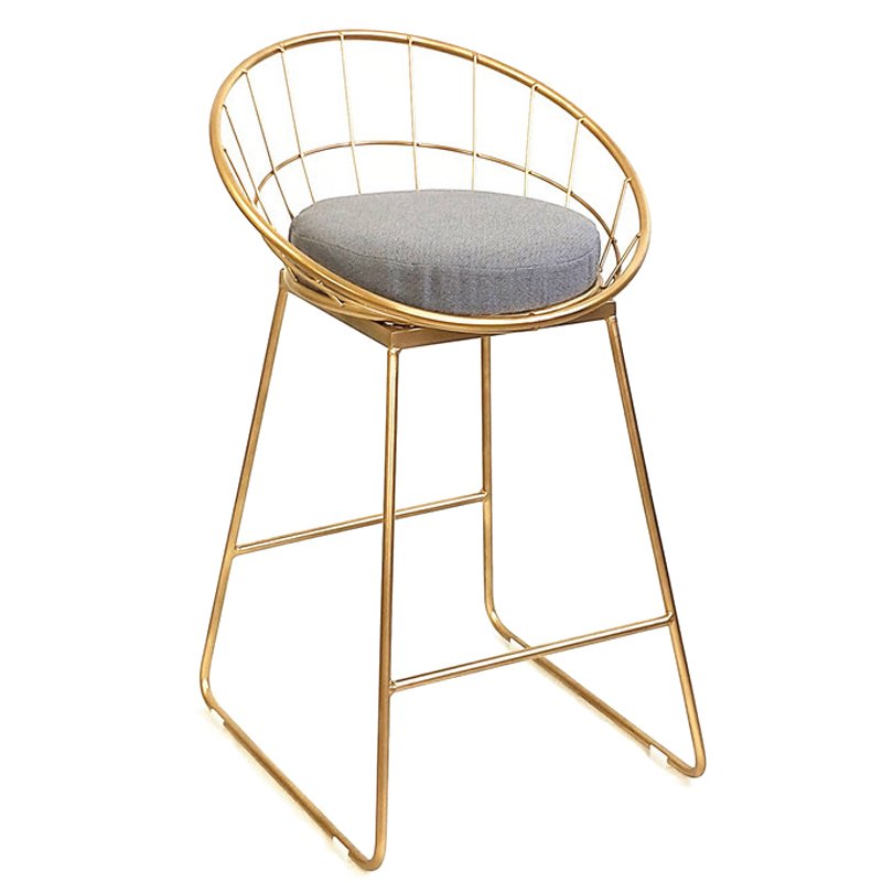 Барный стул Iron bar chair Golden Глянцевое золото Серый Барный стул Iron bar chair Golden Глянцевое золото Серый в Грозном | Loft Concept
