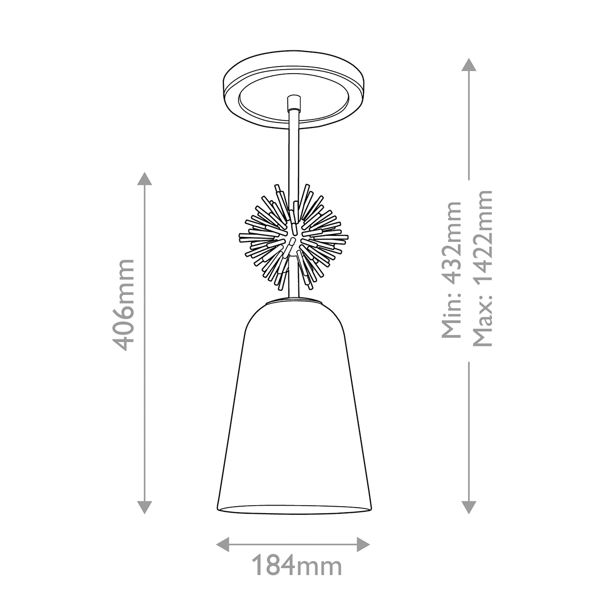Подвесной светильник золотого цвета с колоколообразным стеклянным плафоном и декоративным элементом Elstead Lighting в Грозном