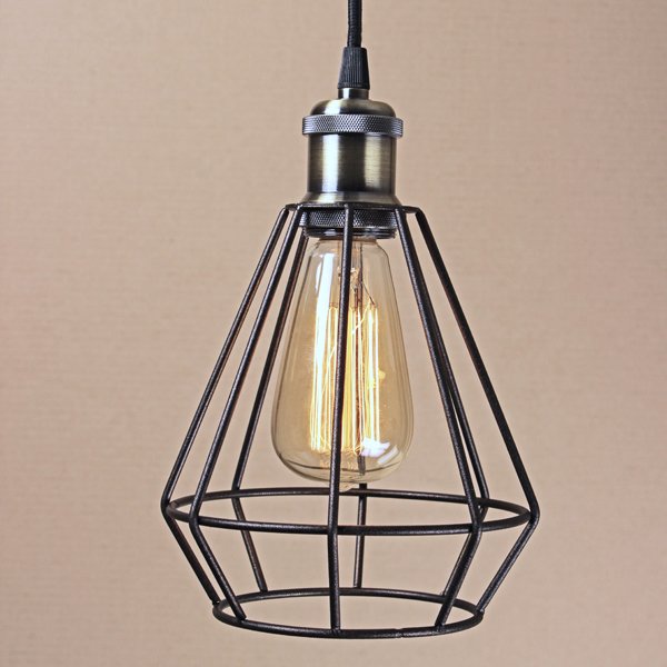 Подвесной светильник Wire Cage Pendant Punch Black Черный Подвесной светильник Wire Cage Pendant Punch Black Черный в Грозном | Loft Concept