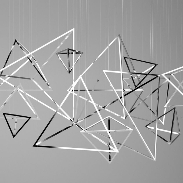 Подвесной светильник Weightless Triangles Хром Глянцевое золото Подвесной светильник Weightless Triangles Хром Глянцевое золото в Грозном | Loft Concept