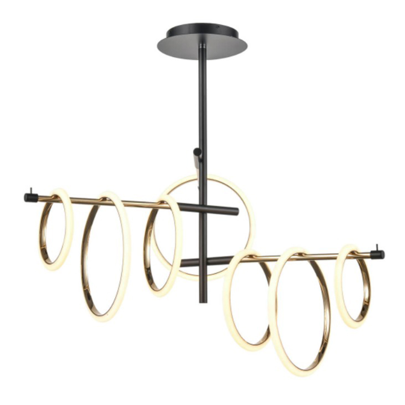 Люстра Jessenia Rings Chandelier 7 Черный Золотой Люстра Jessenia Rings Chandelier 7 Черный Золотой в Грозном | Loft Concept