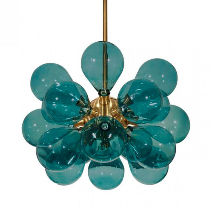 Люстра Simonet Chandelier Blue 55 см Голубой Золотой Люстра Simonet Chandelier Blue 55 см Голубой Золотой в Грозном | Loft Concept