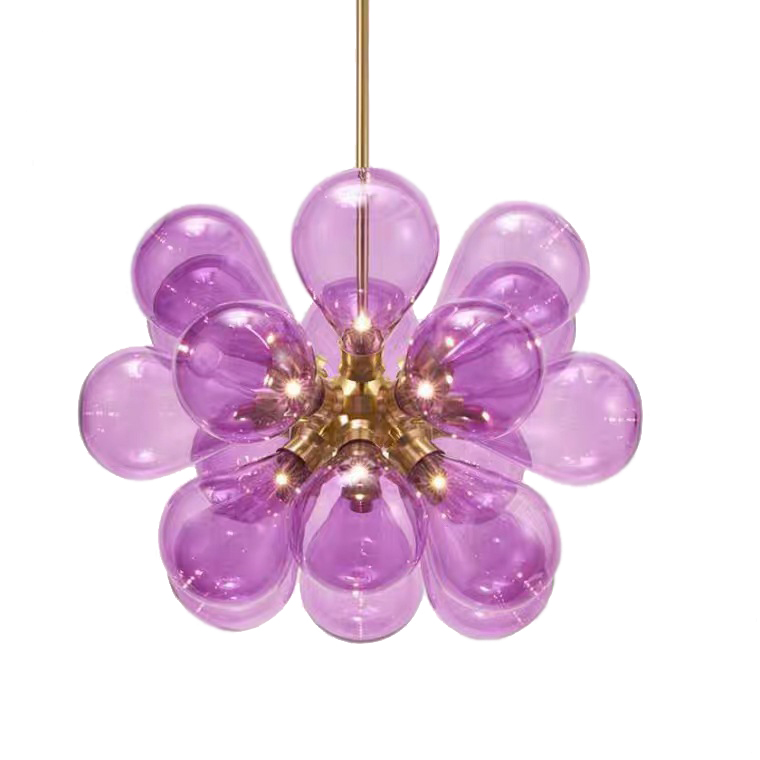 Люстра Simonet Chandelier Лиловый Золотой Люстра Simonet Chandelier Лиловый Золотой в Грозном | Loft Concept