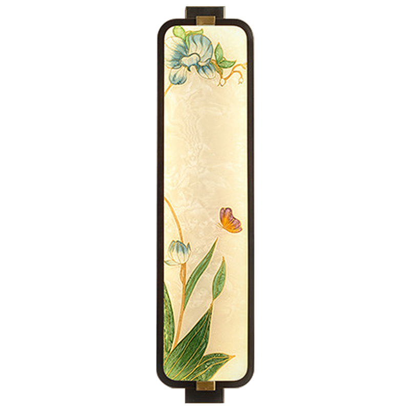 Настенный светильник Blue Flowers Butterfly Oriental Scenes Wall Lamp Мульти Бежевый Темная медь Настенный светильник Blue Flowers Butterfly Oriental Scenes Wall Lamp Мульти Бежевый Темная медь в Грозном | Loft Concept