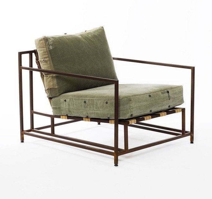 Кресло Inheritance Armchair Olive Military Fabric Оливковый в Грозном | Loft Concept 