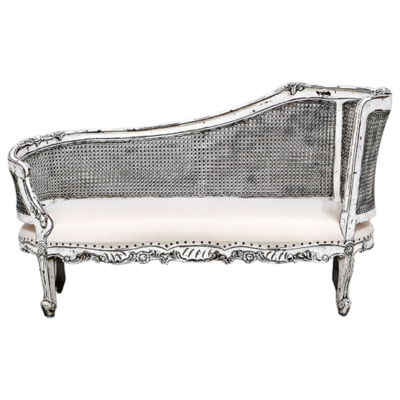 Кушетка Maria Antoinette Side Sofa Белый винтажная патина Белый Кушетка Maria Antoinette Side Sofa Белый винтажная патина Белый в Грозном | Loft Concept