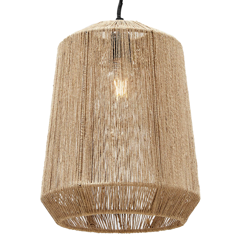 Подвесная люстра с плетеным плафоном Uma Wicker Chandelier Бежевый Черный Подвесная люстра с плетеным плафоном Uma Wicker Chandelier Бежевый Черный в Грозном | Loft Concept