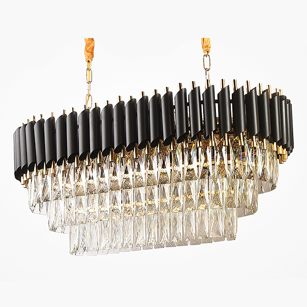 Люстра Empire Black Rectangular Chandelier Crystal Черный Золотой Прозрачный Люстра Empire Black Rectangular Chandelier Crystal Черный Золотой Прозрачный в Грозном | Loft Concept