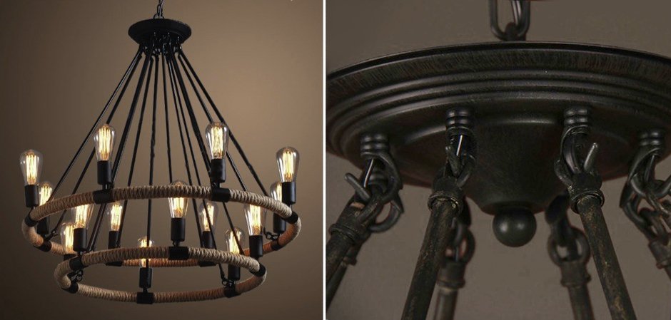 Люстра Round Tube Double Loft Rope Light Люстра Round Tube Double Loft Rope Light - Loft-Concept в Грозном