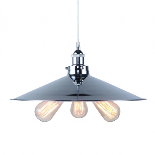 Подвесной светильник 20th C. Factory Filament Metal Triple Pendant rh Хром Подвесной светильник 20th C. Factory Filament Metal Triple Pendant rh Хром в Грозном | Loft Concept