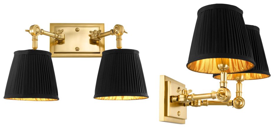 Бра Wall Lamp Wentworth Double Gold+Black Бра Wall Lamp Wentworth Double Gold+Black - Loft-Concept в Грозном