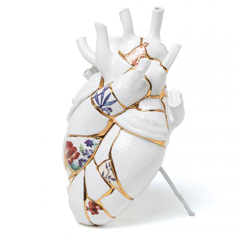 Ваза Seletti Love in Bloom Kintsugi Белый Золотой Мульти Ваза Seletti Love in Bloom Kintsugi Белый Золотой Мульти в Грозном | Loft Concept