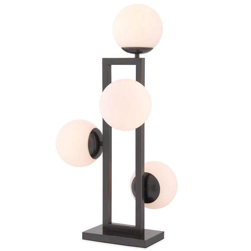 Настольная лампа Eichholtz Table Lamp Pascal Bronze Темная бронза Белое матовое стекло Настольная лампа Eichholtz Table Lamp Pascal Bronze Темная бронза Белое матовое стекло в Грозном | Loft Concept