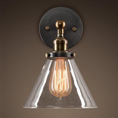 Бра Loft Clear Glass Wide Cloche Черный Бра Loft Clear Glass Wide Cloche Черный в Грозном | Loft Concept