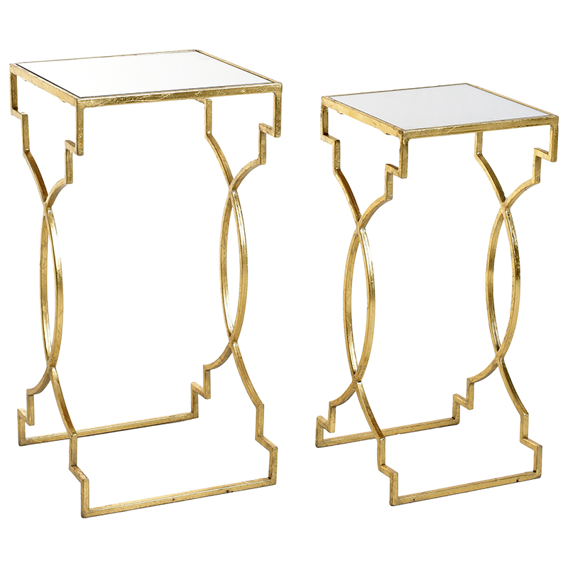 Комплект приставных столов Cowan Side Tables Золотой Прозрачный Комплект приставных столов Cowan Side Tables Золотой Прозрачный в Грозном | Loft Concept