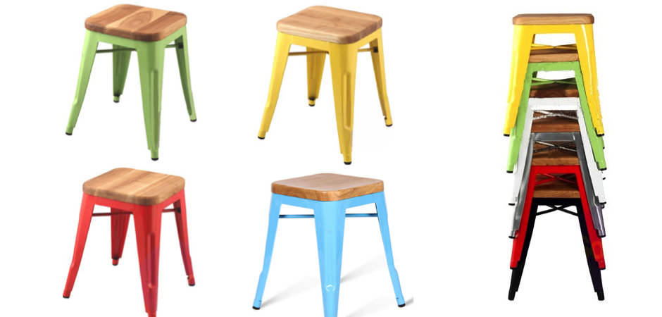 Кухонный стул Tolix Wood Seat Stool Кухонный стул Tolix Wood Seat Stool - Loft-Concept в Грозном
